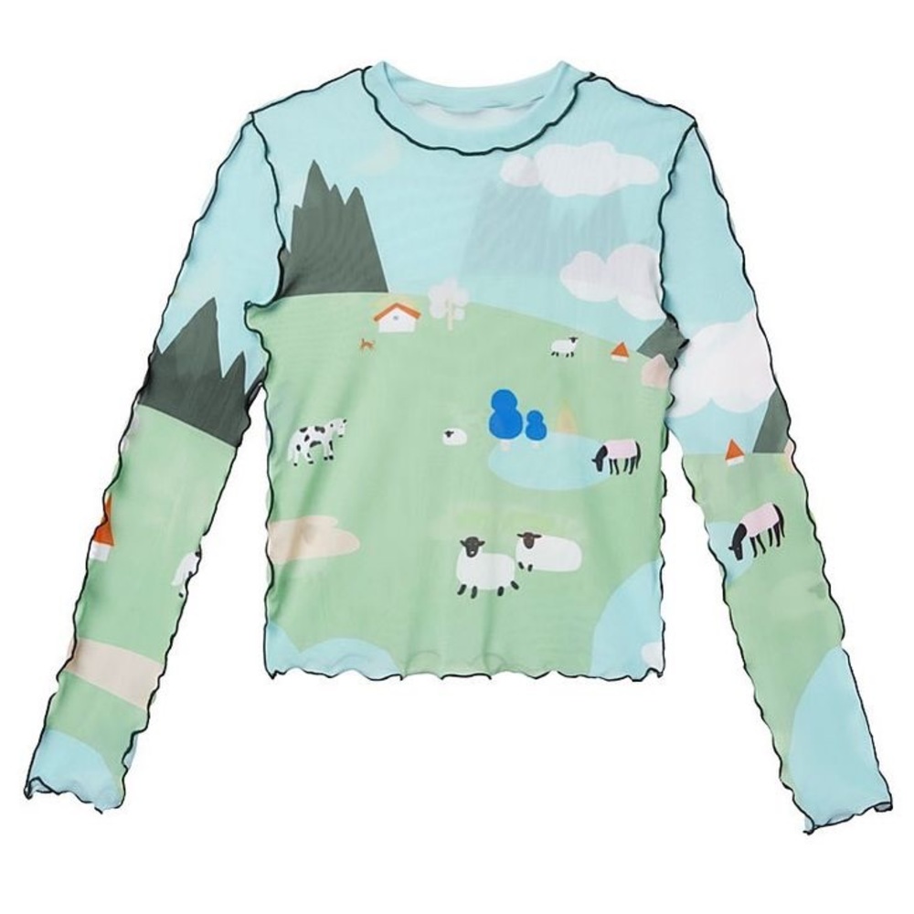 Kina and Tam Landscape Mesh Shirt